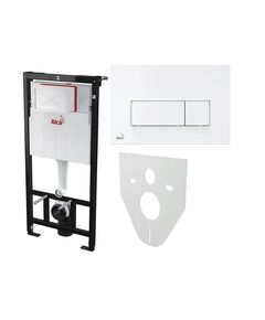 Купить Set Инсталляции AM101/1120-4:1 RU с белой кнопкой M570 + M91 (2 места) (am101/1120-4:1 ru m570-0001) по цене 27821 руб., в Санкт-Петебруге в интернет магазине 100-Систем, а также дургие товары AlcaPlast из раздела Инсталляции для унитазов и Инсталляции