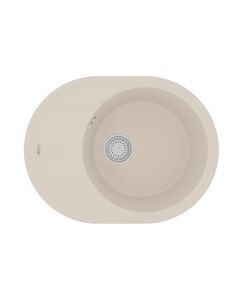Купить Кухонная мойка Lemark LACHA 620 врезная овальная с крылом из кварцгранита цвет: Шампань  (9910054) по цене 15090 руб., в Санкт-Петебруге в интернет магазине 100-Систем, а также дургие товары LEMARK из раздела Врезные мойки и Кухонные мойки