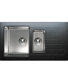 Купить Кухонная мойка комбинированная TOLERO Twist TTS-890K черная (474469) по цене 25900 руб., в Санкт-Петебруге в интернет магазине 100-Систем, а также дургие товары TOLERO из раздела Двойные мойки и Кухонные мойки