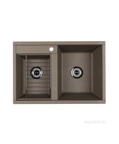 Купить Мойка для кухни из литого мрамора AQUATON Делия 78 DBL 2 чаши серый шелк 1A723132DE250 (1a723132de250) по цене 14718.7 руб., в Санкт-Петебруге в интернет магазине 100-Систем, а также дургие товары AQUATON из раздела Двойные мойки и Кухонные мойки