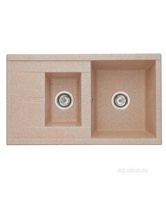 Купить Мойка для кухни из литого мрамора AQUATON Делия 87 песочный 1A716232DE220 (1a716232de220) по цене 14718.7 руб., в Санкт-Петебруге в интернет магазине 100-Систем, а также дургие товары AQUATON из раздела Двойные мойки и Кухонные мойки