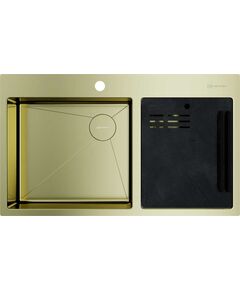 Купить Мойка Akisame 86-2 Side-LG нерж. сталь/светлое золото (4997048) по цене 85888 руб., в Санкт-Петебруге в интернет магазине 100-Систем, а также дургие товары Omoikiri из раздела Двойные мойки и Кухонные мойки