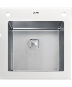 Купить Кухонная мойка комбинированная TOLERO Ceramic Glass TG-500W белая (241978) по цене 24900 руб., в Санкт-Петебруге в интернет магазине 100-Систем, а также дургие товары TOLERO из раздела Накладные мойки и Кухонные мойки