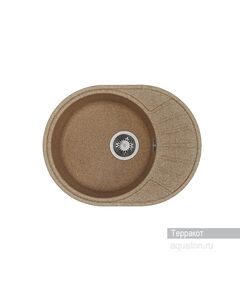 Купить Мойка для кухни из литого мрамора AQUATON Чезана круглая с крылом терракотовая 1A711232CS270 (1a711232cs270) по цене 7405.7 руб., в Санкт-Петебруге в интернет магазине 100-Систем, а также дургие товары AQUATON из раздела Накладные мойки и Кухонные мойки
