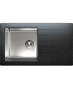 Купить Кухонная мойка комбинированная TOLERO Twist TTS-860 черная (474384) по цене 21500 руб., в Санкт-Петебруге в интернет магазине 100-Систем, а также дургие товары TOLERO из раздела Накладные мойки и Кухонные мойки