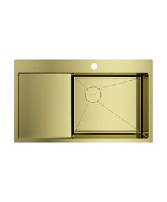 Купить Кухонная мойка Omoikiri Akisame 86-LG-R Side нерж.сталь/светлое золото (4997046) по цене 69488 руб., в Санкт-Петебруге в интернет магазине 100-Систем, а также дургие товары Omoikiri из раздела Накладные мойки и Кухонные мойки