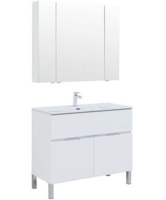 Купить Мебель для ванной Aquanet Алвита New 100 1 ящик, 2 дверцы, белый матовый (274184) по цене 70742 руб., в Санкт-Петебруге в интернет магазине 100-Систем, а также дургие товары AQUANET из раздела Готовые решения для ванной комнаты и Мебель для ванной комнаты