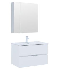 Купить Мебель для ванной Aquanet Алвита New 80 2 ящика, белый матовый (274206) по цене 56203 руб., в Санкт-Петебруге в интернет магазине 100-Систем, а также дургие товары AQUANET из раздела Готовые решения для ванной комнаты и Мебель для ванной комнаты