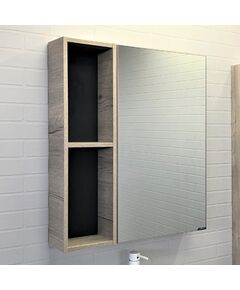 Купить Зеркало-шкаф Comforty Порто-75 дуб дымчатый (00-00009234cf) по цене 12210 руб., в Санкт-Петебруге в интернет магазине 100-Систем, а также дургие товары COMFORTY из раздела Зеркальные шкафы для ванной и Мебель для ванной комнаты