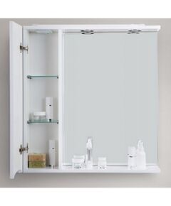 Купить Зеркало со шкафом BelBagno MARINO-SPC-800/750-1A-BL-P-L 80 с подсветкой Bianco Lucido (marino-spc-800/750-1a-bl-p-l) по цене 17400 руб., в Санкт-Петебруге в интернет магазине 100-Систем, а также дургие товары BelBagno из раздела Зеркальные шкафы для ванной и Мебель для ванной комнаты
