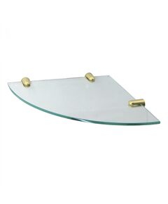 Купить K-533BRUSHED GOLD Полка стеклянная угловая (k-533brushed gold) по цене 2424 руб., в Санкт-Петебруге в интернет магазине 100-Систем, а также дургие товары WasserKRAFT из раздела Стеклянные полки и Полки для ванной комнаты