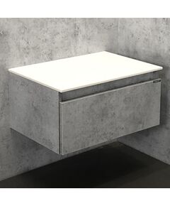Купить COMFORTY. Тумба подвесная "Осло-60" бетон светлый с белой столешницей (00-00000838) по цене 16280 руб., в Санкт-Петебруге в интернет магазине 100-Систем, а также дургие товары COMFORTY из раздела Тумбы под раковину и Мебель для ванной комнаты