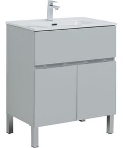 Купить Тумба под раковину Aquanet Алвита New 70 1 ящик, 2 дверцы, серый (00303899) по цене 25378 руб., в Санкт-Петебруге в интернет магазине 100-Систем, а также дургие товары AQUANET из раздела Тумбы под раковину и Мебель для ванной комнаты