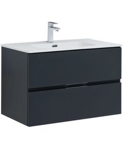 Купить Тумба под раковину Aquanet Алвита New 80 2 ящика, антрацит (00277515) по цене 29287 руб., в Санкт-Петебруге в интернет магазине 100-Систем, а также дургие товары AQUANET из раздела Тумбы под раковину и Мебель для ванной комнаты