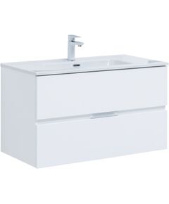 Купить Тумба под раковину Aquanet Алвита New 90 2 ящика, белый матовый (00303920) по цене 26317 руб., в Санкт-Петебруге в интернет магазине 100-Систем, а также дургие товары AQUANET из раздела Тумбы под раковину и Мебель для ванной комнаты
