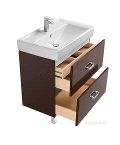 Купить Тумба под раковину Aquaton Америна 80 Н темно-коричневая 1A169401AM430 (1a169401am430) по цене 13699 руб., в Санкт-Петебруге в интернет магазине 100-Систем, а также дургие товары AQUATON из раздела Тумбы под раковину и Мебель для ванной комнаты