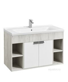 Купить Тумба под раковину AQUATON Флай 100 белый, дуб крафт 1A237501FAX10 (1a237501fax10) по цене 11296.5 руб., в Санкт-Петебруге в интернет магазине 100-Систем, а также дургие товары AQUATON из раздела Тумбы под раковину и Мебель для ванной комнаты