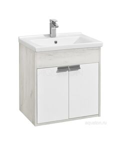 Купить Тумба под раковину AQUATON Флай 60 белый, дуб крафт 1A237301FAX10 (1a237301fax10) по цене 7854 руб., в Санкт-Петебруге в интернет магазине 100-Систем, а также дургие товары AQUATON из раздела Тумбы под раковину и Мебель для ванной комнаты