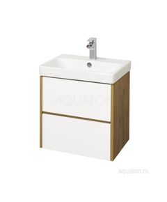 Купить Тумба под раковину AQUATON Сканди 55 белая, дуб рустикальный 1A251701SDZ90 (1a251701sdz90) по цене 9592.5 руб., в Санкт-Петебруге в интернет магазине 100-Систем, а также дургие товары AQUATON из раздела Тумбы под раковину и Мебель для ванной комнаты