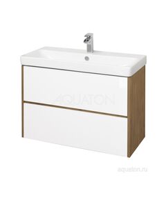 Купить Тумба под раковину AQUATON Сканди 90 белая, дуб рустикальный 1A251901SDZ90 (1a251901sdz90) по цене 11542.5 руб., в Санкт-Петебруге в интернет магазине 100-Систем, а также дургие товары AQUATON из раздела Тумбы под раковину и Мебель для ванной комнаты