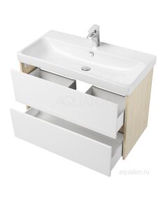 Купить Тумба под раковину AQUATON Сканди 90 белая, дуб верона 1A251901SDB20 (1a251901sdb20) по цене 11542.5 руб., в Санкт-Петебруге в интернет магазине 100-Систем, а также дургие товары AQUATON из раздела Тумбы под раковину и Мебель для ванной комнаты
