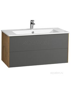 Купить Тумба под раковину AQUATON Сохо 100 дуб веллингтон, графит софт 1A258201AJA00 (1a258201aja00) по цене 21517.5 руб., в Санкт-Петебруге в интернет магазине 100-Систем, а также дургие товары AQUATON из раздела Тумбы под раковину и Мебель для ванной комнаты