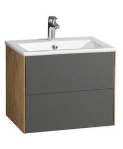 Купить Тумба под раковину AQUATON Сохо 60 дуб веллингтон, графит софт 1A258001AJA00 (1a258001aja00) по цене 16717.5 руб., в Санкт-Петебруге в интернет магазине 100-Систем, а также дургие товары AQUATON из раздела Тумбы под раковину и Мебель для ванной комнаты