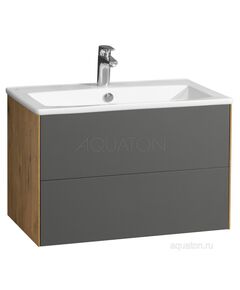 Купить Тумба под раковину AQUATON Сохо 75 дуб веллингтон, графит софт 1A258101AJA00 (1a258101aja00) по цене 19492.5 руб., в Санкт-Петебруге в интернет магазине 100-Систем, а также дургие товары AQUATON из раздела Тумбы под раковину и Мебель для ванной комнаты