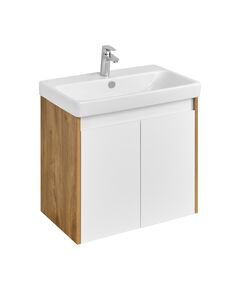 Купить Тумба под раковину Акватон Сканди Doors,1A282901SDZ90, 80 см, подвесная, белый глянец/дуб рустикальный (1a282901sdz90) по цене 8767.5 руб., в Санкт-Петебруге в интернет магазине 100-Систем, а также дургие товары AQUATON из раздела Тумбы под раковину и Мебель для ванной комнаты