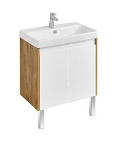Купить Тумба под раковину дуб/белый 70см AQUATON Сканди 1A278901SDZ90 (1a278901sdz90) по цене 8392.5 руб., в Санкт-Петебруге в интернет магазине 100-Систем, а также дургие товары AQUATON из раздела Тумбы под раковину и Мебель для ванной комнаты