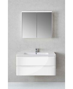 Купить База под раковину Alba 1000 подвесная, 2 выкатных ящика soft close, L.White, , шт (vmc-1a100lw) по цене 31321.5 руб., в Санкт-Петебруге в интернет магазине 100-Систем, а также дургие товары Vincea из раздела Тумбы под раковину и Мебель для ванной комнаты