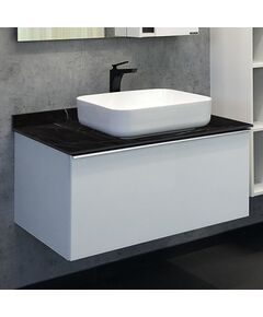 Купить COMFORTY. Тумба-умывальник "Милан-90" белый глянец со столешницей под мрамор Калакатта Блэк с раковиной COMFORTY T-Y9378 (00-00014008cf) по цене 54450 руб., в Санкт-Петебруге в интернет магазине 100-Систем, а также дургие товары COMFORTY из раздела Тумбы с умывальником и Мебель для ванной комнаты
