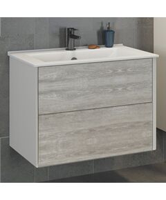 Купить COMFORTY. Тумба-умывальник "Женева-75" дуб белый с раковиной COMFORTY 75E (00004137097) по цене 36190 руб., в Санкт-Петебруге в интернет магазине 100-Систем, а также дургие товары COMFORTY из раздела Тумбы с умывальником и Мебель для ванной комнаты