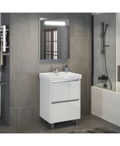 Купить COMFORTY. Тумба-умывальник "Дублин-60" белый глянец с раковиной COMFORTY 8056 (00004137134) по цене 46530 руб., в Санкт-Петебруге в интернет магазине 100-Систем, а также дургие товары COMFORTY из раздела Тумбы с умывальником и Мебель для ванной комнаты
