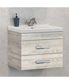Купить COMFORTY. Тумба-умывальник "Никосия-60П"  дуб белый с раковиной Fest 60 F01 (00004138879) по цене 23870 руб., в Санкт-Петебруге в интернет магазине 100-Систем, а также дургие товары COMFORTY из раздела Тумбы с умывальником и Мебель для ванной комнаты