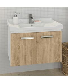 Купить COMFORTY. Тумба-умывальник "Рига-70" дуб сонома с раковиной COMFORTY 9335-70 (00004142215) по цене 24420 руб., в Санкт-Петебруге в интернет магазине 100-Систем, а также дургие товары COMFORTY из раздела Тумбы с умывальником и Мебель для ванной комнаты