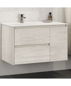 Купить COMFORTY. Тумба-умывальник "Бремен-90" дуб белый с раковиной COMFORTY 9090EL (00004142375) по цене 36300 руб., в Санкт-Петебруге в интернет магазине 100-Систем, а также дургие товары COMFORTY из раздела Тумбы с умывальником и Мебель для ванной комнаты