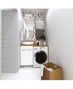 Купить 1MARKA Тумба Wash 48Н 1д. Белый глянец (ц0000002638) по цене 12248 руб., в Санкт-Петебруге в интернет магазине 100-Систем, а также дургие товары 1MARKA из раздела Тумбы под раковину и Мебель для ванной комнаты