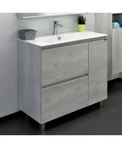 Купить COMFORTY. Тумба-умывальник "Верона-90" дуб белый с раковиной Quadro 90 (00-00001972) по цене 42020 руб., в Санкт-Петебруге в интернет магазине 100-Систем, а также дургие товары COMFORTY из раздела Тумбы с умывальником и Мебель для ванной комнаты