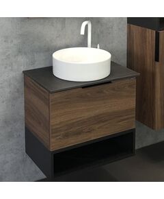 Купить COMFORTY. Тумба-умывальник "Штутгарт-60" дуб тёмно-коричневый с черной столешницей с отверстием под смеситель №12 c рак. COMFORTY 9111 (00-00001698) по цене 27060 руб., в Санкт-Петебруге в интернет магазине 100-Систем, а также дургие товары COMFORTY из раздела Тумбы с умывальником и Мебель для ванной комнаты