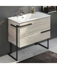 Купить COMFORTY. Тумба-умывальник "Дюссельдорф-90" дуб дымчатый с рак. COMFORTY 9090EL (00-00004093) по цене 55440 руб., в Санкт-Петебруге в интернет магазине 100-Систем, а также дургие товары COMFORTY из раздела Тумбы с умывальником и Мебель для ванной комнаты
