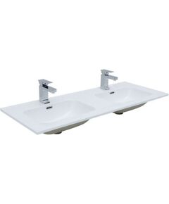 Купить Раковина Aquanet Flat 120 (двойная) белая (00254367) по цене 26630 руб., в Санкт-Петебруге в интернет магазине 100-Систем, а также дургие товары AQUANET из раздела Встраиваемые раковины и Раковины и пьедесталы