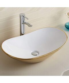 Купить Раковина CeramaLux 61 7811AJW Золотая (7811AJW) по цене 15700 руб., в Санкт-Петебруге в интернет магазине 100-Систем, а также дургие товары CeramaLux из раздела Накладные раковины и Раковины и пьедесталы