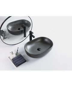 Купить Раковина накладная керамическая, овальная, серая матовая, BB1084-H311, 600x420x140 (BB1084-H311) по цене 18560 руб., в Санкт-Петебруге в интернет магазине 100-Систем, а также дургие товары BelBagno из раздела Накладные раковины и Раковины и пьедесталы
