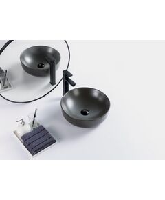 Купить Раковина накладная керамическая, круглая, серая матовая, BB1315-H311, 410x410x130 (BB1315-H311) по цене 17450 руб., в Санкт-Петебруге в интернет магазине 100-Систем, а также дургие товары BelBagno из раздела Накладные раковины и Раковины и пьедесталы