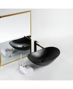 Купить Раковина накладная керамическая, чёрная матовая, BB1404-H301, 605x370x150 (BB1404-H301) по цене 18390 руб., в Санкт-Петебруге в интернет магазине 100-Систем, а также дургие товары BelBagno из раздела Накладные раковины и Раковины и пьедесталы