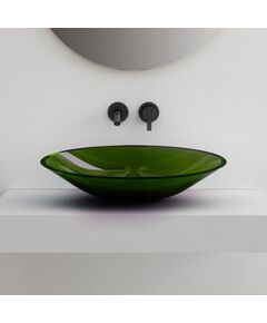 Купить Раковина накладная прозрачная ABBER Kristall AT2812Emerald зеленая (at2812emerald) по цене 45900 руб., в Санкт-Петебруге в интернет магазине 100-Систем, а также дургие товары ABBER из раздела Накладные раковины и Раковины и пьедесталы