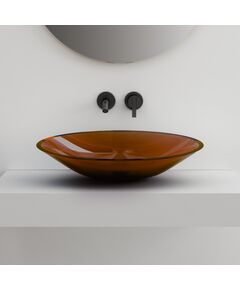 Купить Раковина накладная прозрачная ABBER Kristall AT2812Opal коричневая (at2812opal) по цене 45900 руб., в Санкт-Петебруге в интернет магазине 100-Систем, а также дургие товары ABBER из раздела Накладные раковины и Раковины и пьедесталы