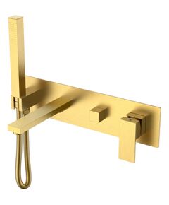 Купить Смеситель для ванны встроенный Qubic Matt Gold (474-2-mg) по цене 39896 руб., в Санкт-Петебруге в интернет магазине 100-Систем, а также дургие товары BOHEME из раздела Встраиваемые настенные смесители для ванны и душа и Смесители для ванны и душа