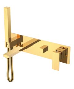 Купить Смеситель для ванны встроенный Qubic Shinny Gold (474-2-g) по цене 39896 руб., в Санкт-Петебруге в интернет магазине 100-Систем, а также дургие товары BOHEME из раздела Встраиваемые настенные смесители для ванны и душа и Смесители для ванны и душа